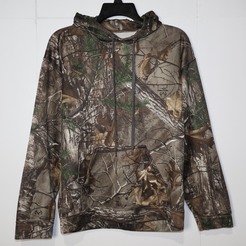 Realtree Mens Size M 38/49 Hoodie Long Sleeve Camouflage Polyester
